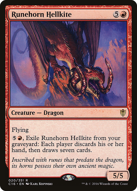 Runehorn Hellkite (C16-020) - Commander 2016