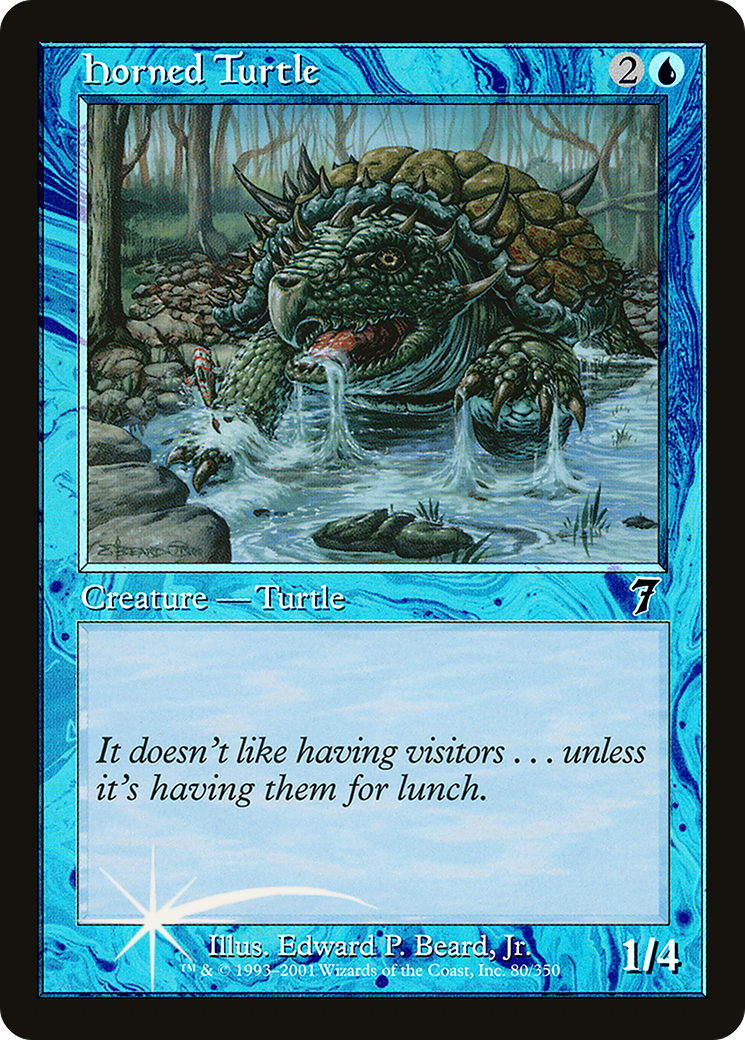 Horned Turtle (7ED-80★) - Seventh Edition Foil
