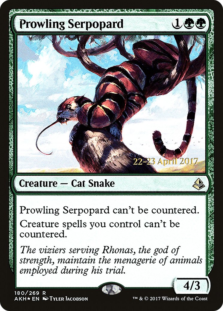 Prowling Serpopard (PRE-180S) - Amonkhet Promos (Prerelease) Foil