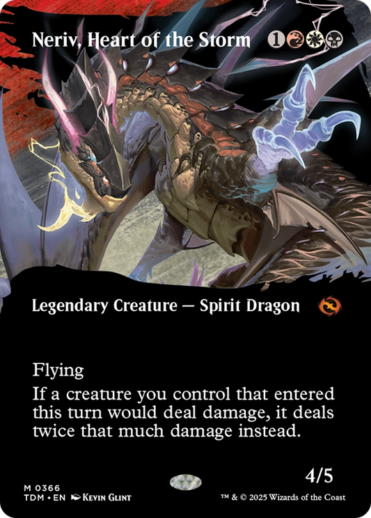 Neriv, Heart of the Storm (Borderless) (TDM-366) - Tarkir: Dragonstorm: (Showcase) (Borderless) Foil