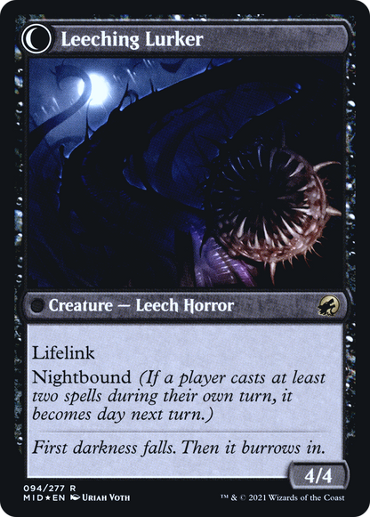 Curse of Leeches // Leeching Lurker (PMID-94S) - Innistrad: Midnight Hunt Promos: (Double Faced Transform) Foil