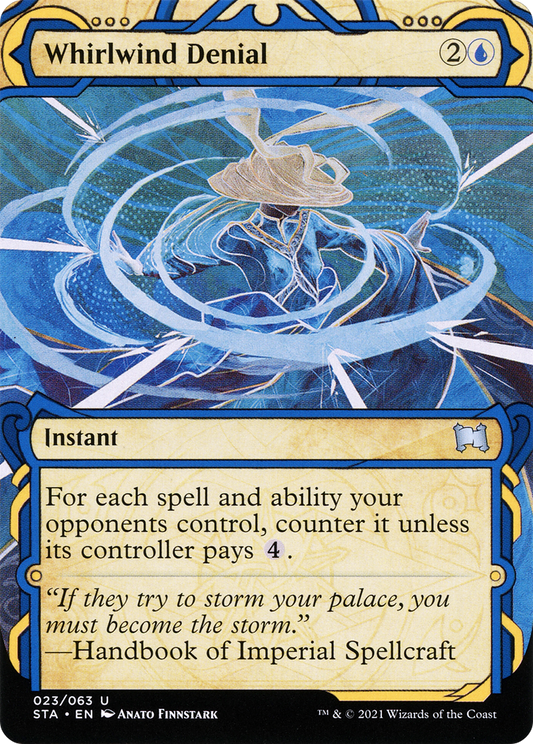Whirlwind Denial (STA-023) - Strixhaven Mystical Archive: (Showcase) (Borderless) Etched Foil