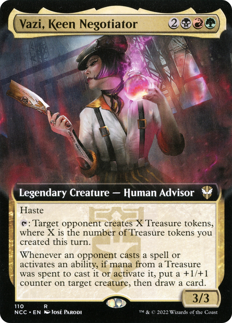 Vazi, Keen Negotiator (NCC-110) - New Capenna Commander: (Extended Art) Foil