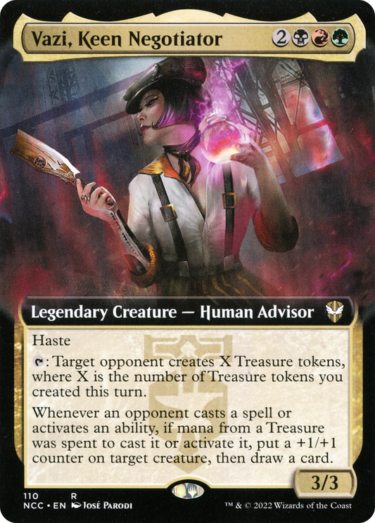 Vazi, Keen Negotiator (NCC-110) - New Capenna Commander: (Extended Art) Foil