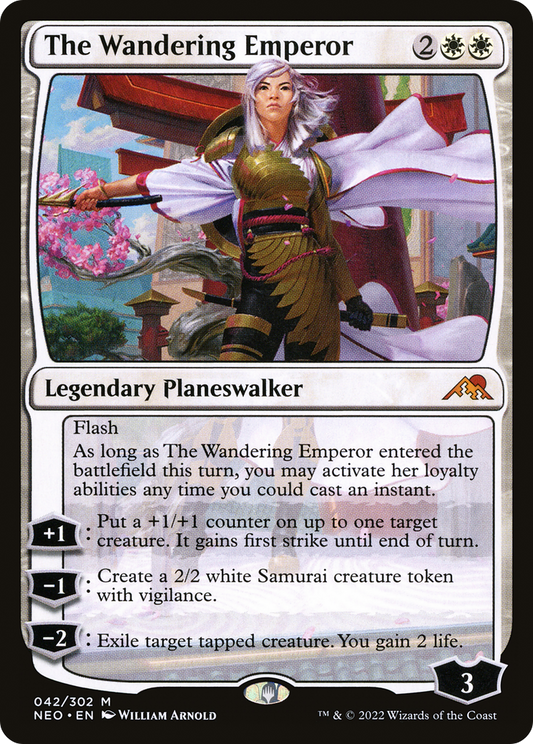 The Wandering Emperor (NEO-042) - Kamigawa: Neon Dynasty Foil