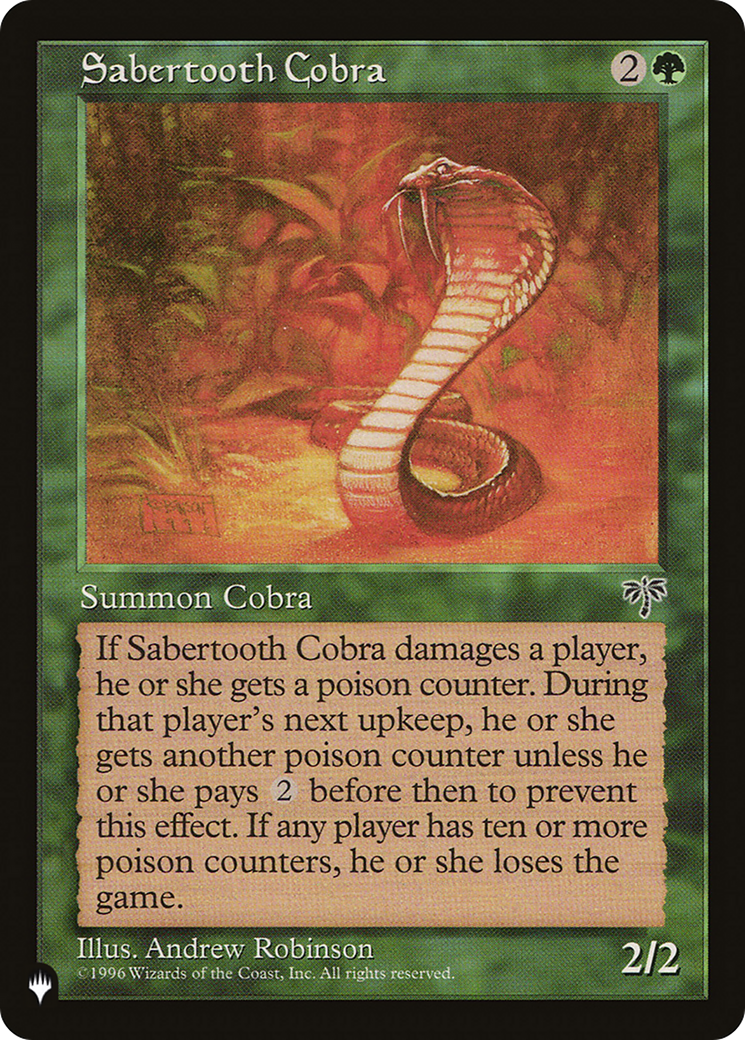 Sabertooth Cobra (LIST-MIR-238) - The List