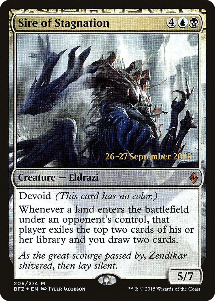 Sire of Stagnation (PRE-206S) - Battle for Zendikar Promos: (devoid) (Prerelease) Foil