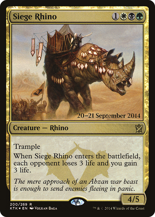 Siege Rhino (PKTK-200S) - Khans of Tarkir Promos Foil