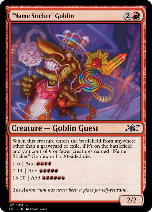 "Name Sticker" Goblin (UNF-107M) - Unfinity Foil