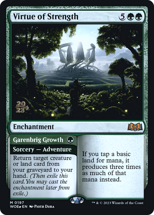 Virtue of Strength // Garenbrig Growth (PWOE-197S) - Wilds of Eldraine Promos Foil