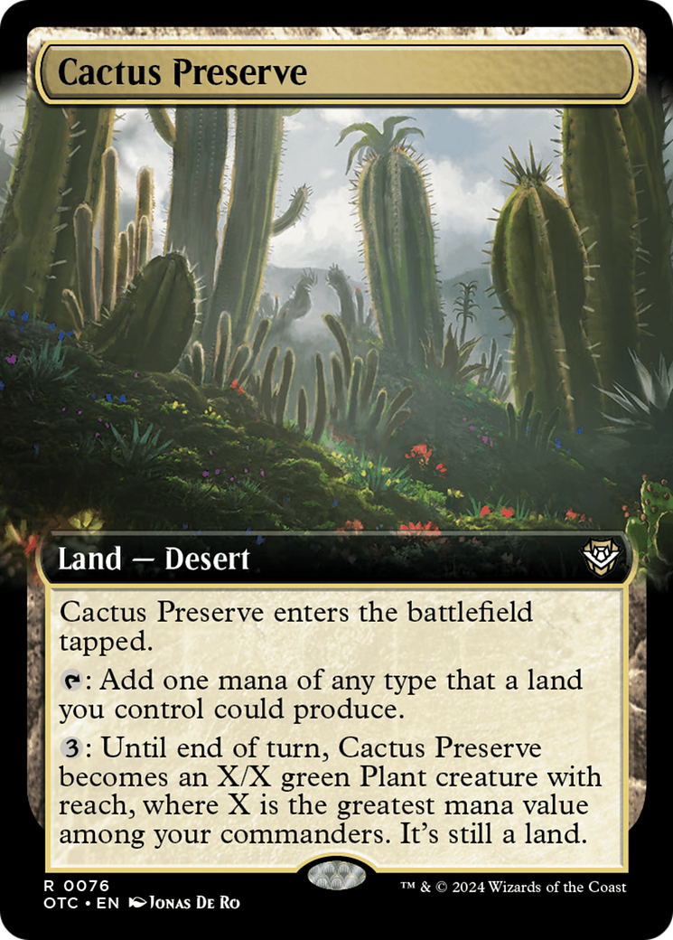 Cactus Preserve (OTC-076) - Outlaws of Thunder Junction Commander: (Extended Art) Foil