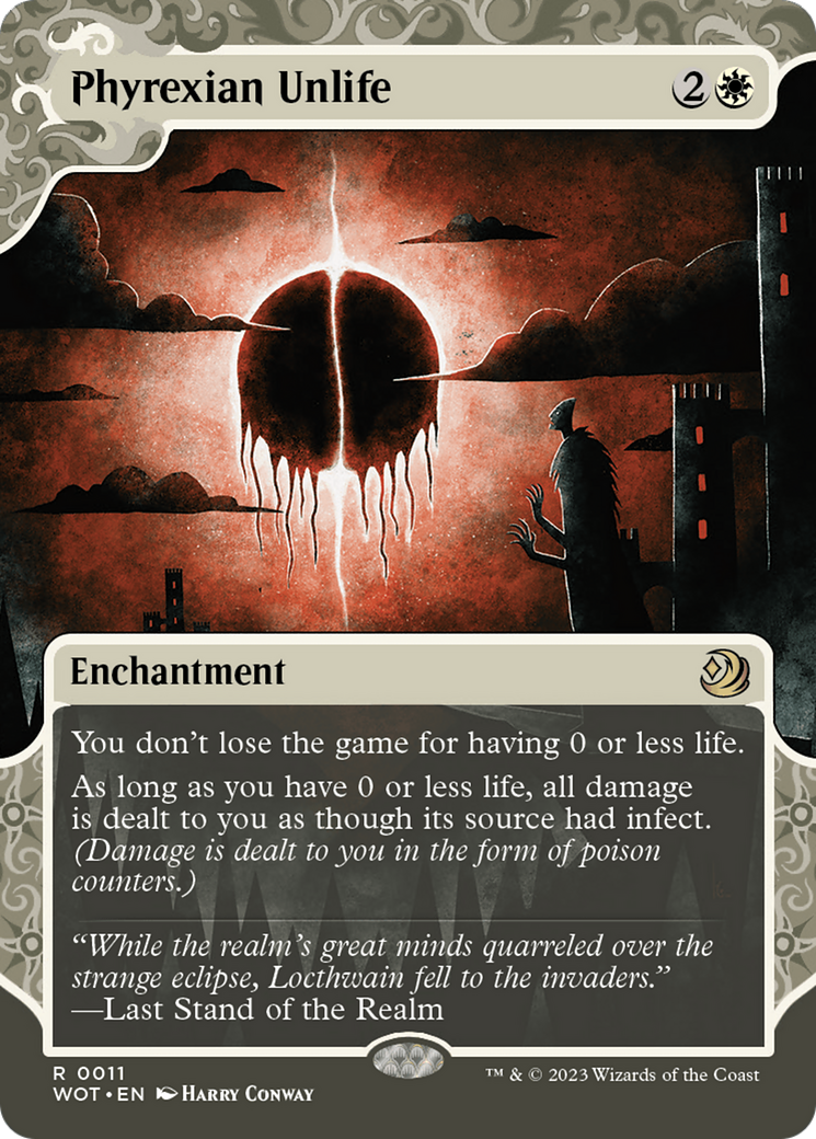 Phyrexian Unlife (WOT-011) - Wilds of Eldraine: Enchanting Tales: (Showcase) (Borderless) Foil