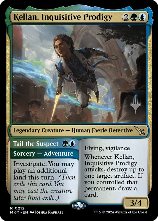 Kellan, Inquisitive Prodigy // Tail the Suspect (PMKM-212P) - Murders at Karlov Manor Promos Foil