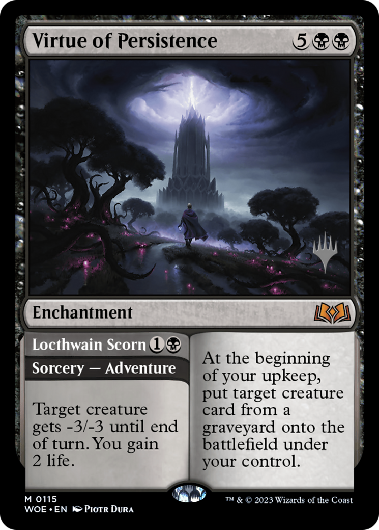 Virtue of Persistence // Locthwain Scorn (PWOE-115P) - Wilds of Eldraine Promos Foil