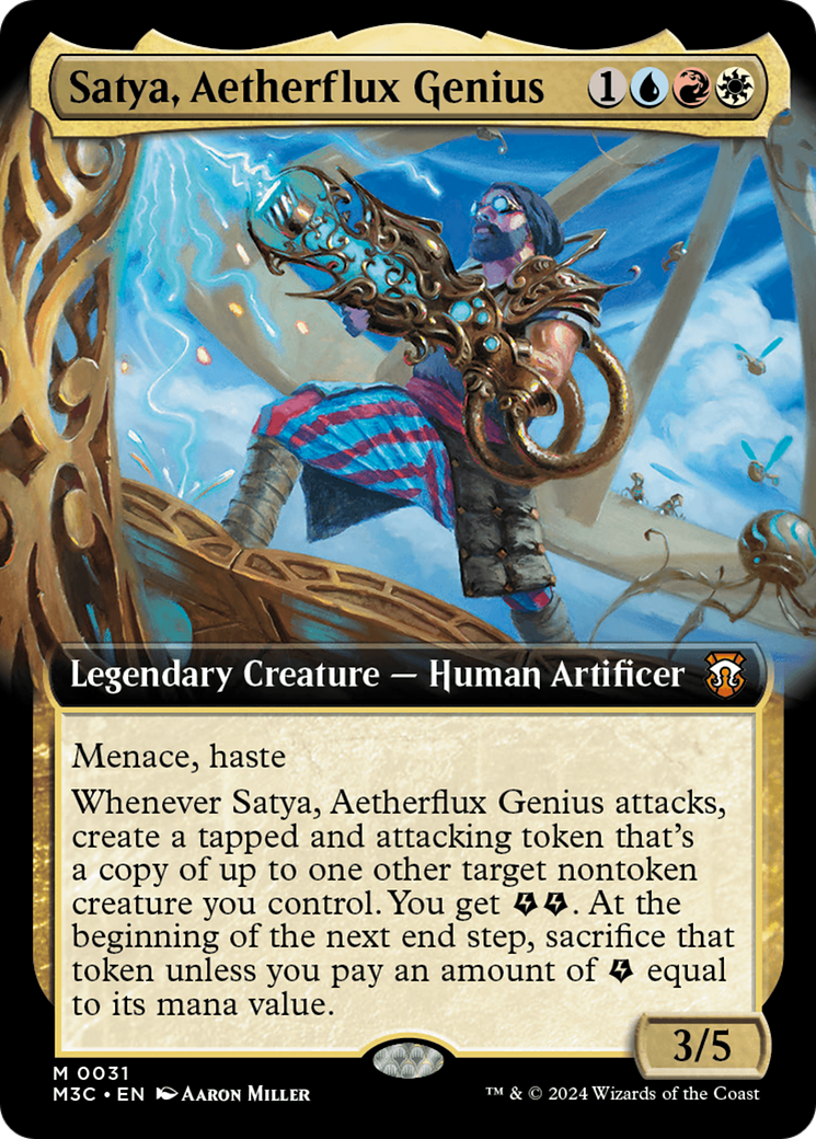 Satya, Aetherflux Genius (M3C-031) - Modern Horizons 3 Commander: (Extended Art)