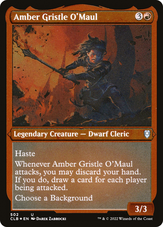 Amber Gristle O'Maul (CLB-502) - Commander Legends: Battle for Baldur's Gate Etched Foil