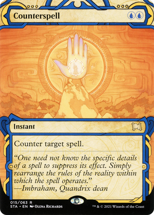 Counterspell (STA-015) - Strixhaven Mystical Archive: (Showcase) (Borderless) Etched Foil