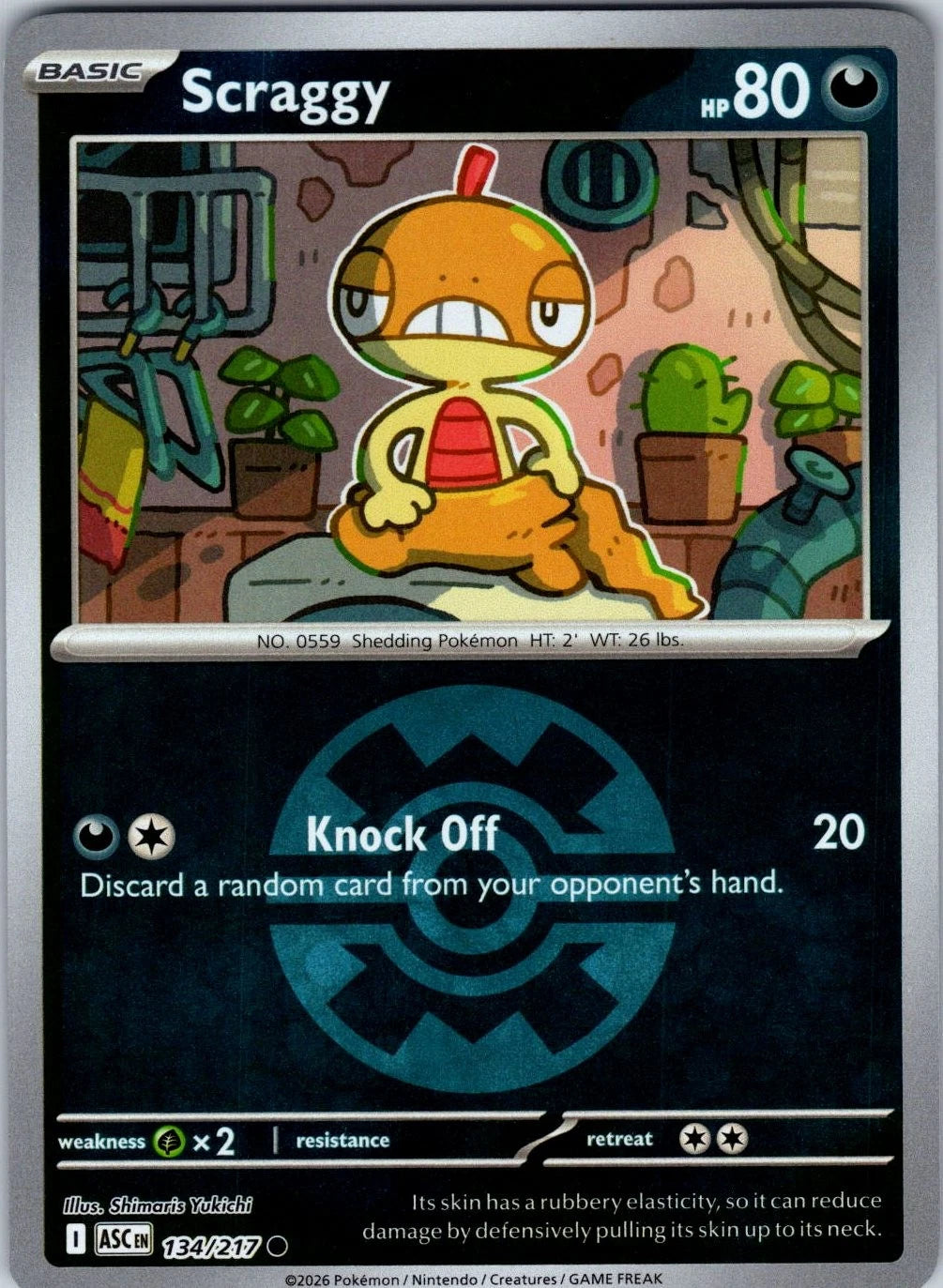 Scraggy (Quick Ball) (134) - ME Ascended Heroes Reverse Holofoil - Common