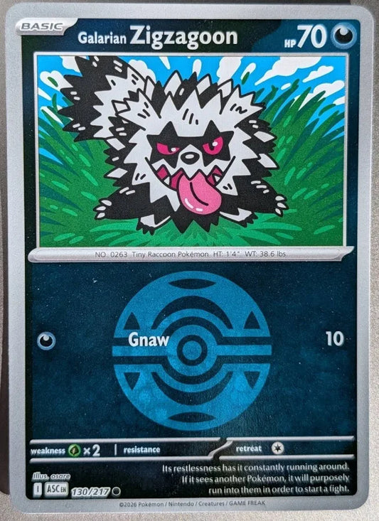 Galarian Zigzagoon (Dusk Ball) (130/null) - ME Ascended Heroes Reverse Holofoil - Common