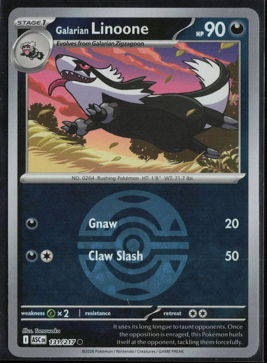 Galarian Linoone (Dusk Ball) (131/null) - ME Ascended Heroes Reverse Holofoil - Common